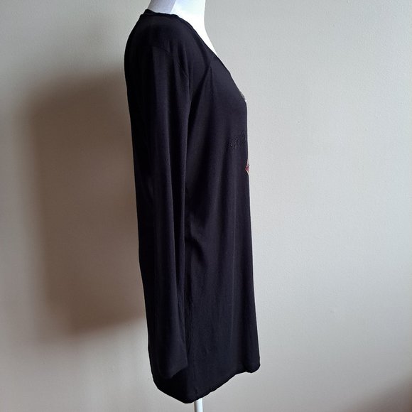 VDP Women's Italian Poker Black Dress with Crystals Size 42 / S - Picture 5 of 12